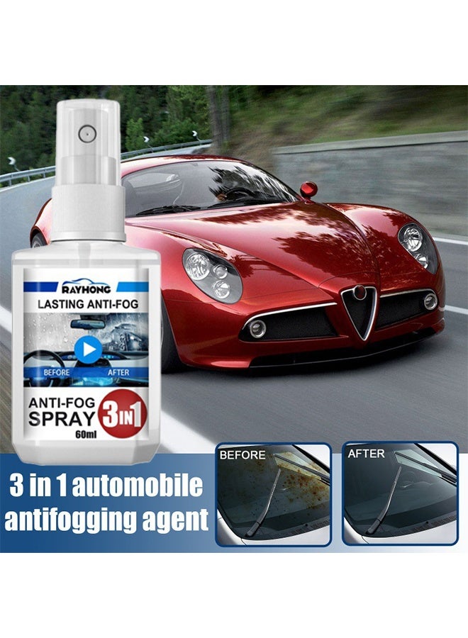 RAYHONG Anti-Fog Spray, Car Glass Anti Fog Hydrophobic Coating Spray, Waterproof Anti Fog Spray, Automobile Glass Anti Fog Spray, Anti Fog Car Glass Cleaner, Anti Fog Spray for Glasses, Car Glass Antifog Hydrophobic Coating Spray 60ml - Image 4